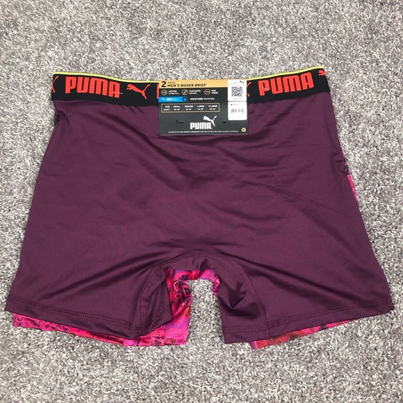 Puma Sportstyle Mens Boxer Brief Performance 2 Pack Sz S (28-30) Red Oil Paint - Picture 3 of 6